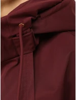 Dámska prechodná bunda s kapucňou a vreckami bordová FashionStreet TY5635