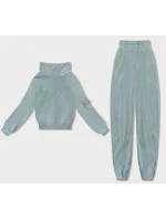 Dámsky teplákový komplet typu "wafel" v mätovej farbe (AMG-339A) Dámsky teplákový komplet typu "wafel" v mätovej farbe (AMG-339A)