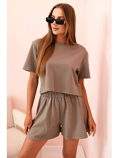 Dámska bavlnená súprava so širokými šortkami fango