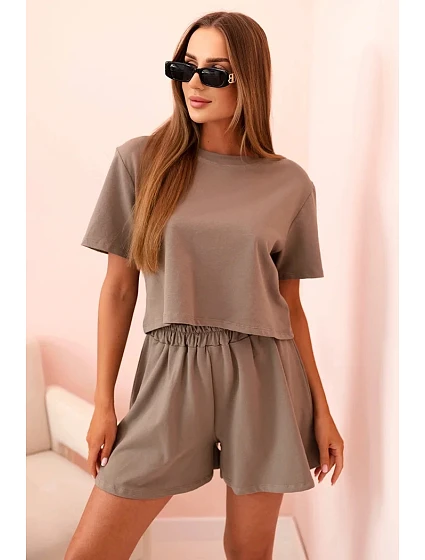 Dámska bavlnená súprava so širokými šortkami fango Dámska bavlnená súprava so širokými šortkami fango