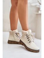 Damskie Ocieplane Botki Trapery Na Zamek Beżowe Mevanisa Damskie Ocieplane Botki Trapery Na Zamek Beżowe Mevanisa