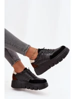 Buty Sportowe Sneakersy Damskie Na Platformie Vinceza 58565 Czarne