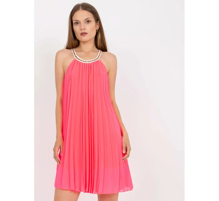 Šaty DHJ SK model 17445572 fluo růžová - FPrice Šaty DHJ SK model 17445572 fluo růžová - FPrice