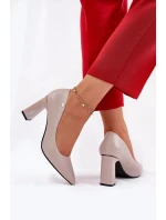 Elegantné dámske lodičky na širokom podpätku Vinceza - sivé Elegantné dámske lodičky na širokom podpätku Vinceza - sivé