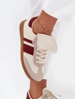 Dámske nízke tenisky s vyvaľkaným jazykom Ardira - bordová