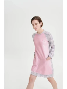 Dámska nočná košeľa s dlhým rukávom 19166 Pink - Vamp