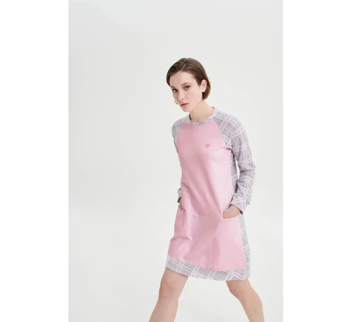 Dámska nočná košeľa s dlhým rukávom 19166 Pink - Vamp