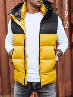 Pánska prešívaná žltá vesta FashionStreet TX4171