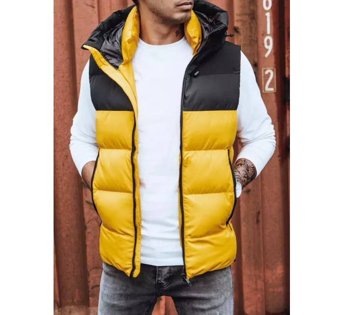 Pánská prošívaná žlutá vesta Dstreet model 21965406 - FashionStreet