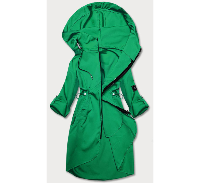 Tenký zelený dámský přehoz přes oblečení s kapucí model 18013322 - S'WEST