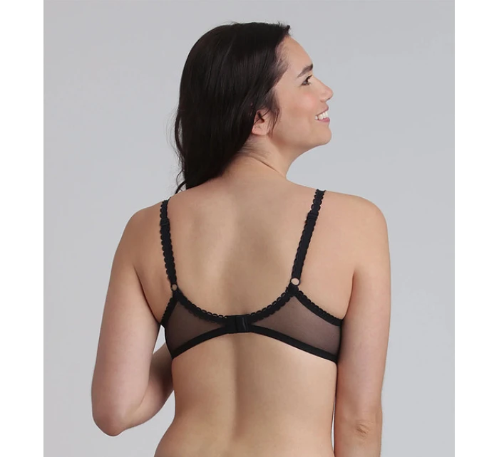 Dámska čipkovaná podprsenka s kosticami PLAYTEX UNDERWIRE BALCONETTE BRA - PLAYTEX - čierna