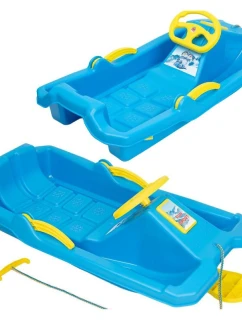 ADAŚ PLASTOVÝ PLECH S BRZDOU A DIERKOU 84x43x25CM MODRÝ