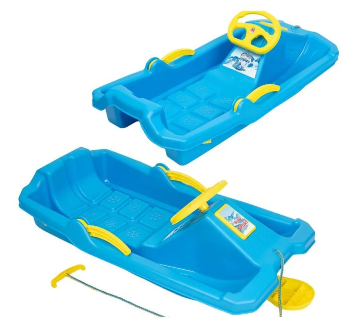 ADAŚ PLASTOVÝ PLECH S BRZDOU A DIERKOU 84x43x25CM MODRÝ