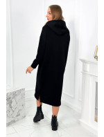 Dlhé šaty s kapucňou čierny