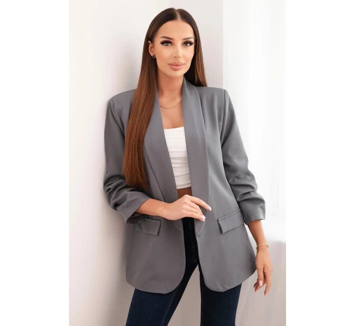 Bunda s klopou elegantní tmavě šedá