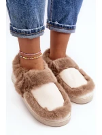 Damskie Kapcie Z Futerkiem Beżowe Sailey
