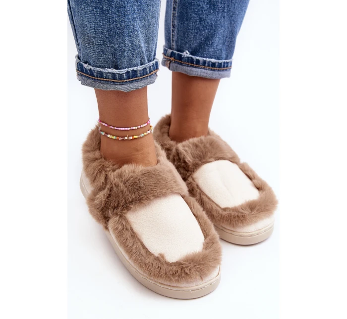 Damskie Kapcie Z Futerkiem Beżowe Sailey
