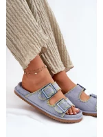 Dámské Pantofle S A Ozdobným Modré model 21696583 - Boto