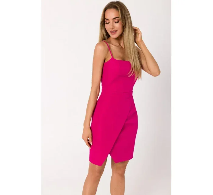 M744 Koktailové mini šaty - fuchsiové
