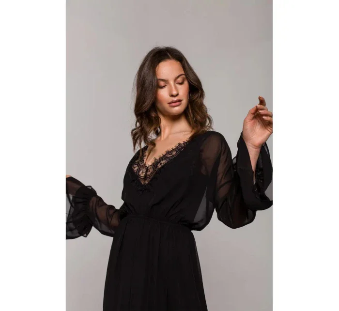 Dámské šifonové šaty se  Černá  model 18778242 - Makover