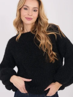 Damski sweter z bufiastymi rękawami Goodlookin czarny (1612)