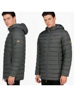 Geographical Norway Pánska bunda AMIGOMAP LONG HOOD DB DGREY MEN 233 DARK GREY (WZ5086H/GN-GRIS FONCÉ)