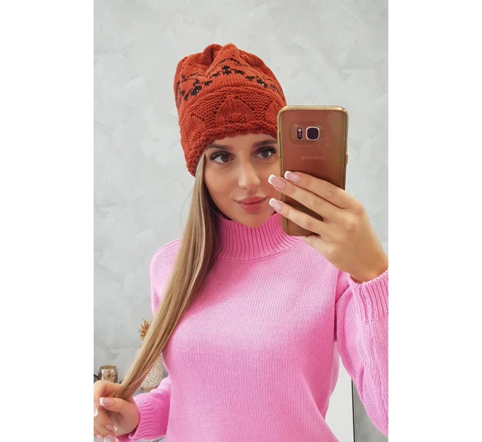 Dámska čiapka Kira K374 červená+čierna