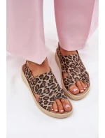 Zazoo 40392 Skórzane Sandały Damskie Panterka Brązowe Zazoo 40392 Skórzane Sandały Damskie Panterka Brązowe