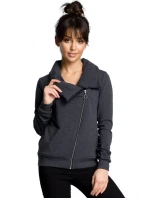 model 15097749 Mikina na zip ecru barva - BeWear