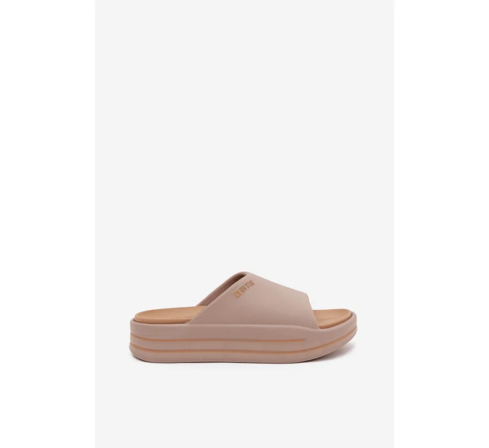 Dámske papuče na platforme Big Star - tmavo béžové