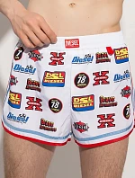 Pánske kúpacie kraťasy - 00S0L6-0NDAC-100 - biela/potlač - Diesel