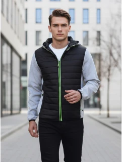 Pánska prechodná prešívaná sivá bunda TX4402