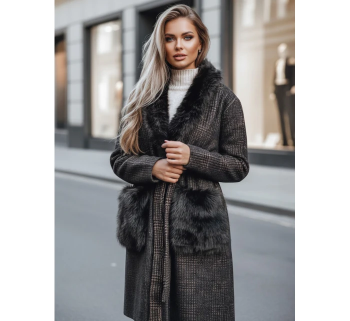 Dámsky hnedý kožuch FashionStreet TY5229z