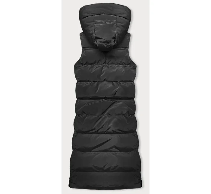 Hrubšia čierna dámska vesta (23-008)