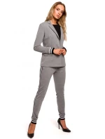 M459 Blejzer s pruhovanými rebrovanými manžetami - čierny