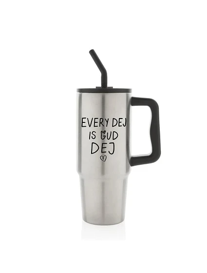 EVERY DEJ IS GUD DEJ - strieborný cestovný termohrnček 900 ml