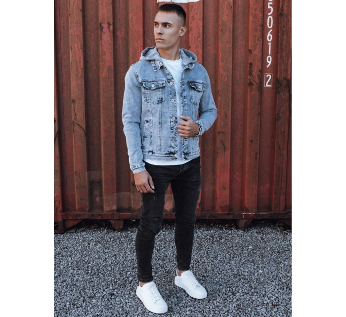 Pánská džínová bunda s kapucí modrá Dstreet model 21980237 - FashionStreet