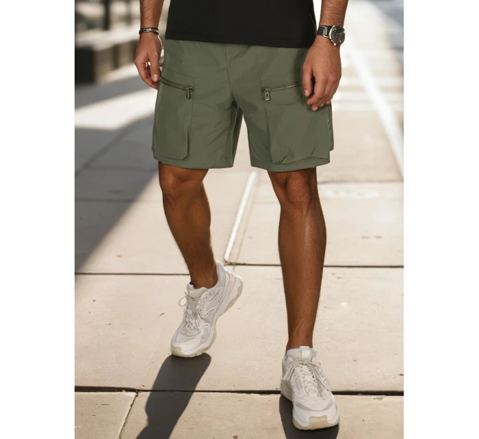 Pánské látkové bojové šortky zelené Dstreet model 21988604 - FashionStreet