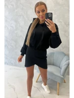 Zateplené šaty s obálkovým model 18752798 černé - K-Fashion