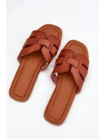 Klapki Damskie Na Płaskim Obcasie Camel Mirona Klapki Damskie Na Płaskim Obcasie Camel Mirona