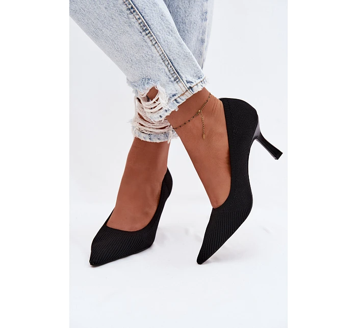 Materiálové Podpatky Lodičky Černé model 22102879 - Boto