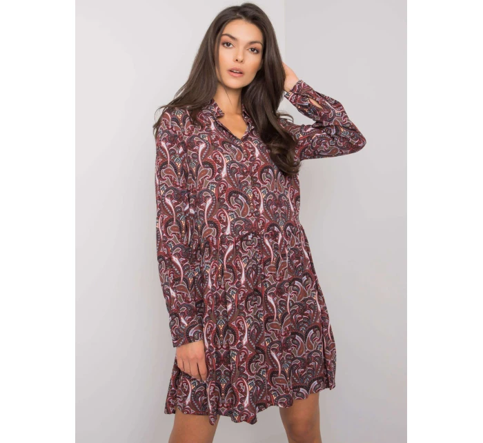 Šaty D73771M30227 tmavo hnedé