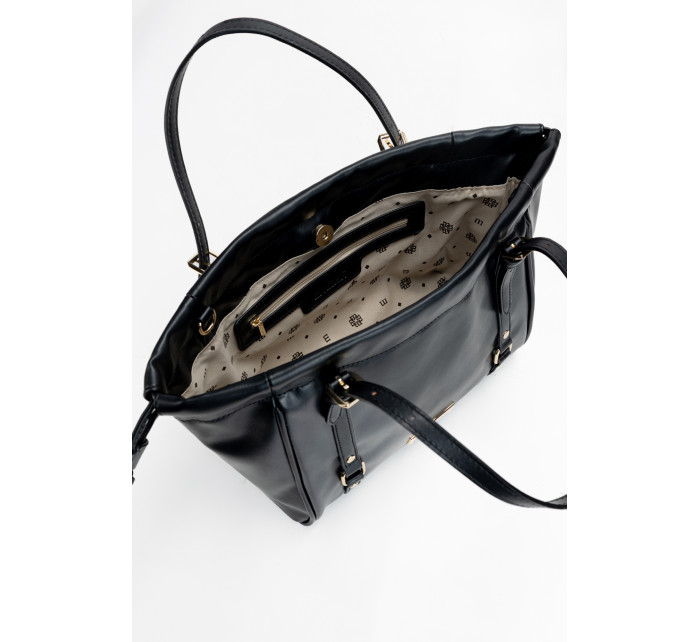 Monnari Bags Dámska kabelka s ozdobnými popruhmi čierna