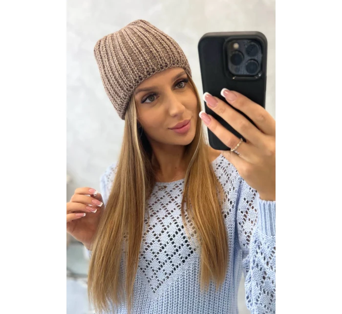 Dámská čepice Rebeka model 18751917 mocca - K-Fashion Dámská čepice Rebeka model 18751917 mocca - K-Fashion