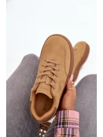 Sneakersy Damskie Na Platformie Big Star SS274762 Camel