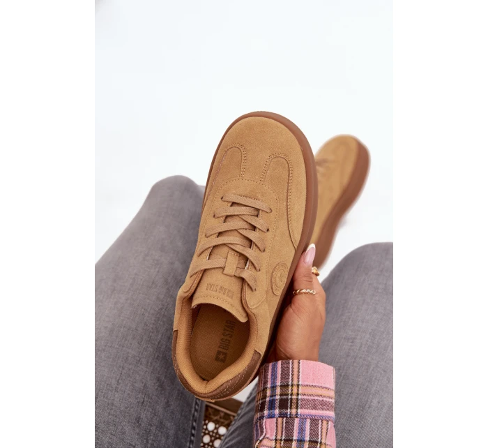 Sneakersy Damskie Na Platformie Big Star SS274762 Camel