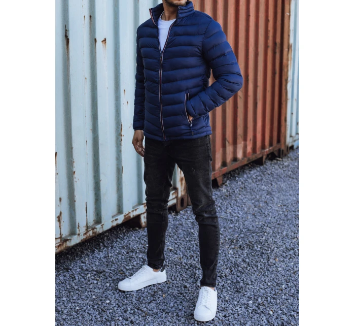 Pánska prechodná prešívaná bunda tmavomodrá TX4934