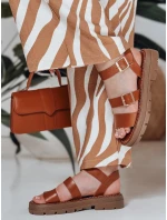 Dámské sandály s přezkami camel Dstreet model 21988394 - FashionStreet