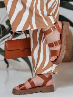 Dámské sandály s přezkami camel Dstreet model 21988394 - FashionStreet