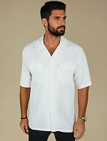 Pánske biele tričko s krátkym rukávom FashionStreet KX1086